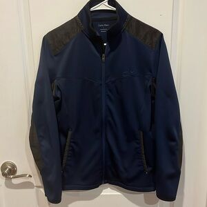 Calvin Klein Full Zip Jacket Blue Size S Small Water Resistant Shell